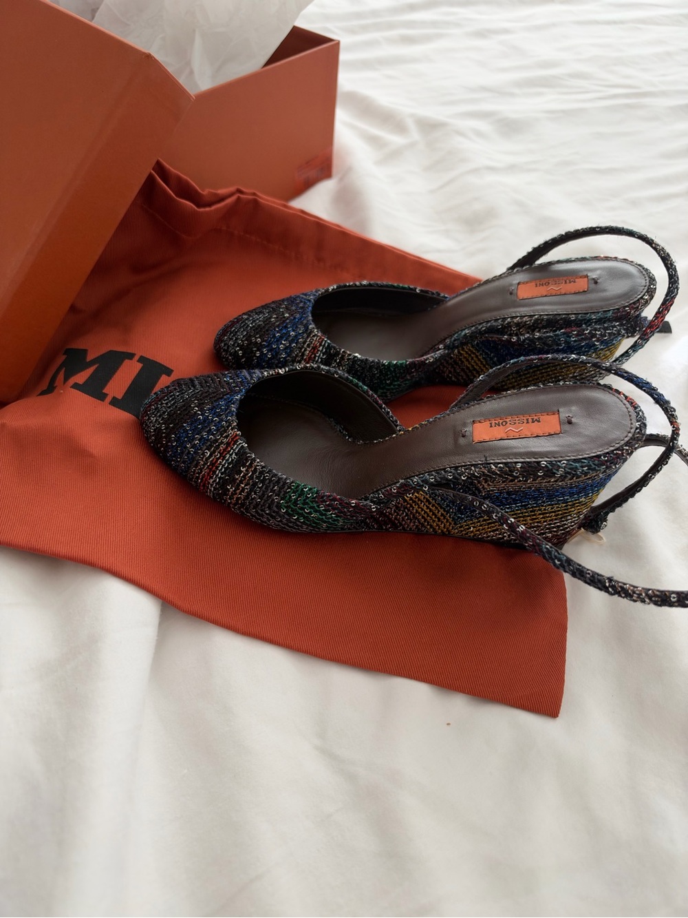 Multicolor Tweed Slingback Missoni Pumps - Women's Stylish Evening Shoe